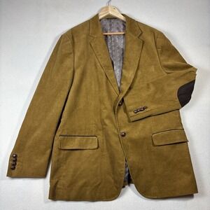 Tasso Elba Men's Sport Coat XL Golden Brown Corduroy Blazer 2 Button Notch Lapel